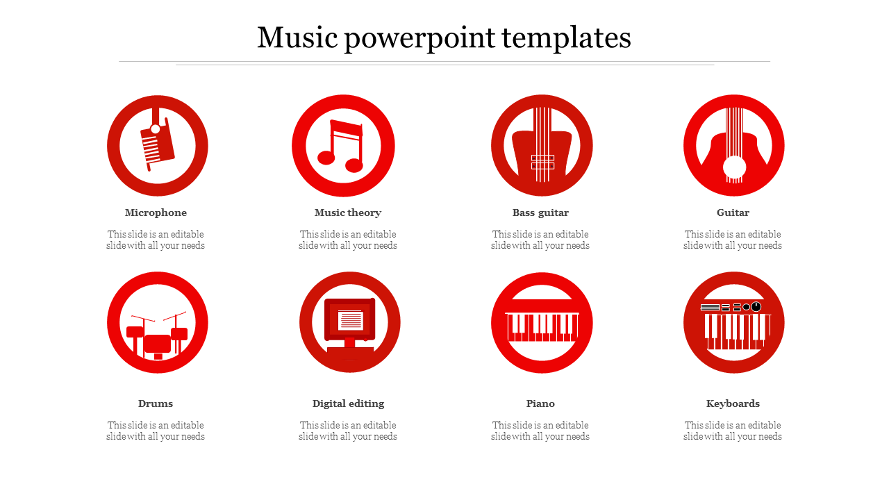 music powerpoint templates-Red